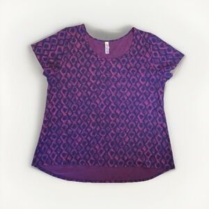 Lularoe Classic T knit top in Pink Purple Navy  Design Short Sleeves Size 2X